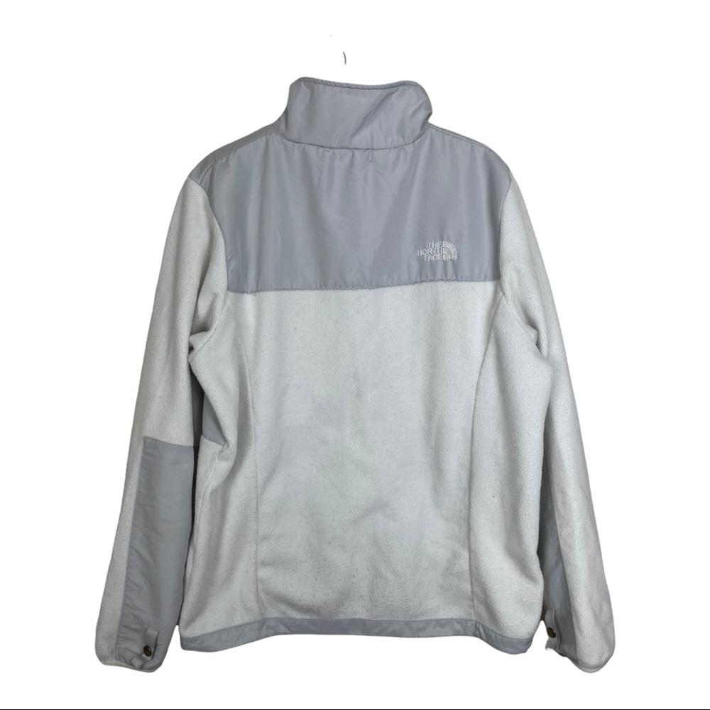 The North Face Size Large Denali White Grey Long Sleeve Zip Up Jacket - Picture 4 of 11